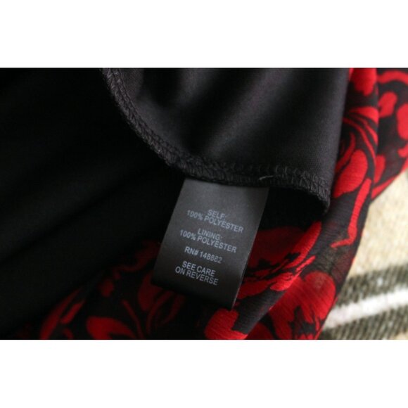 Torrid Midi Chiffon Dress 4X Surplice V-Neck Balloon Sleeve Black Crinkle Flowy - Picture 8 of 8